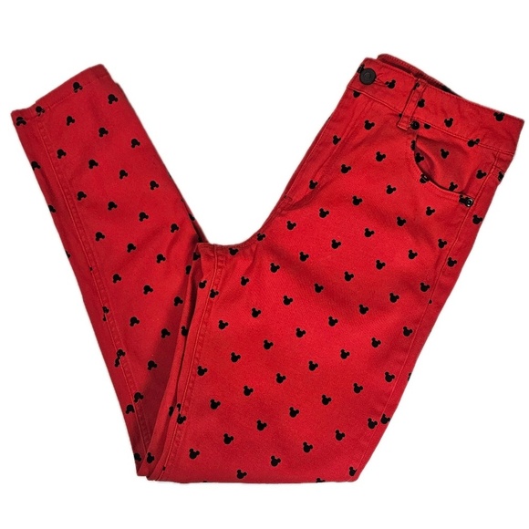 Disney x Forever 21 Pants Womens Medium Red Mickey Mouse Stylish Fashion Apparel - Picture 1 of 10